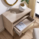 Alessia Modern Side Table in Light Oak by Uttermost