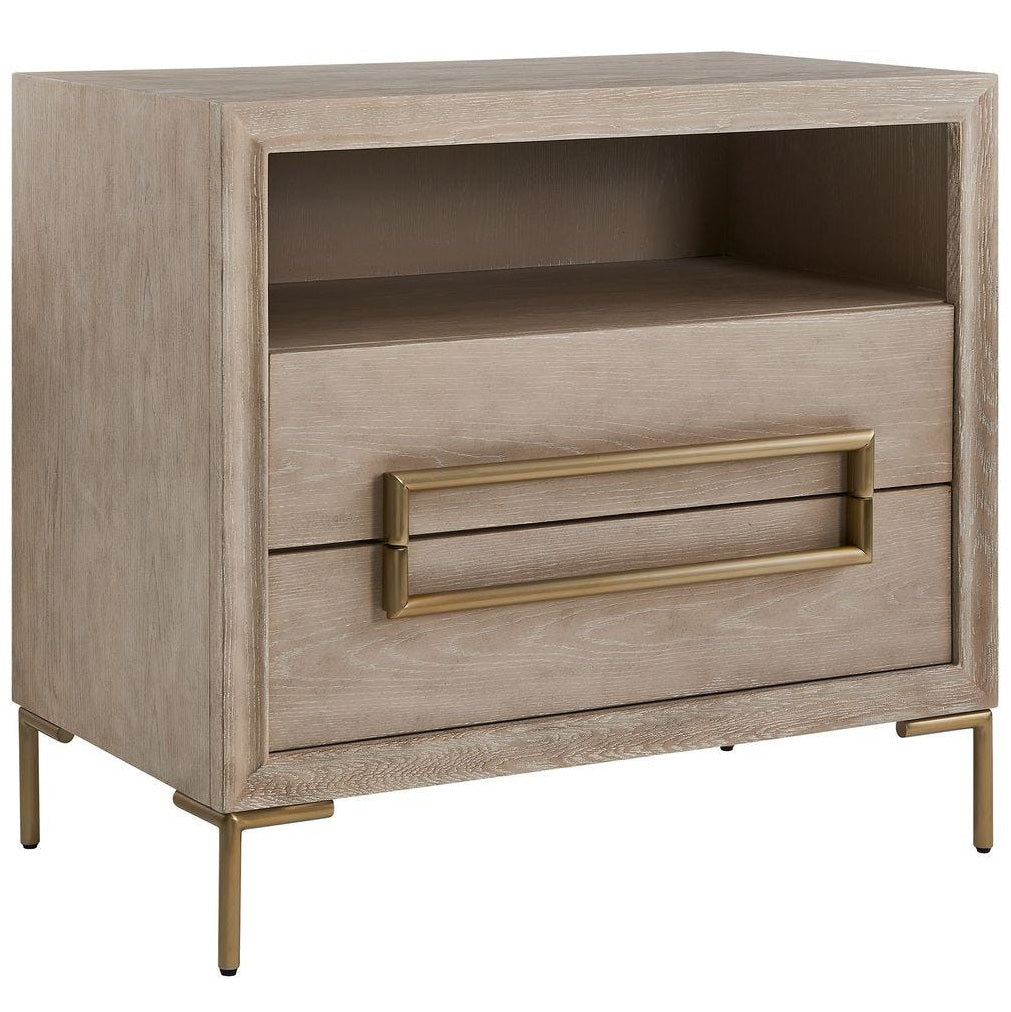 Alessia Modern Side Table in Light Oak by Uttermost