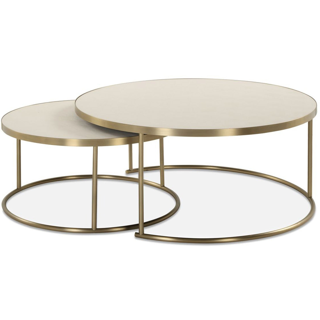 Aragon Nesting Coffee Tables in White - Set of 2 by Uttermost