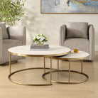 Aragon Nesting Coffee Tables in White - Set of 2 by Uttermost