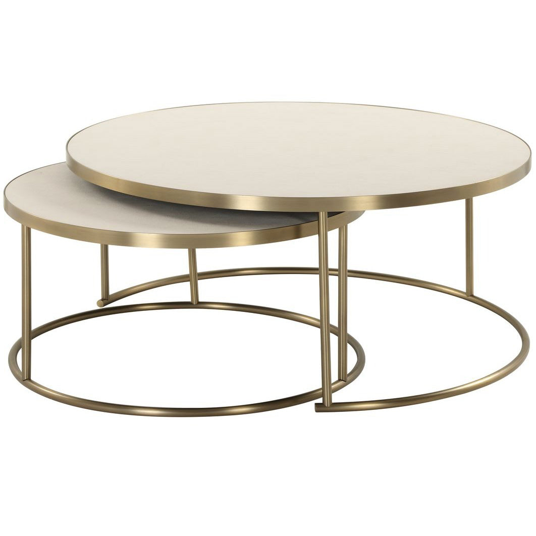 Aragon Nesting Coffee Tables in White - Set of 2 by Uttermost