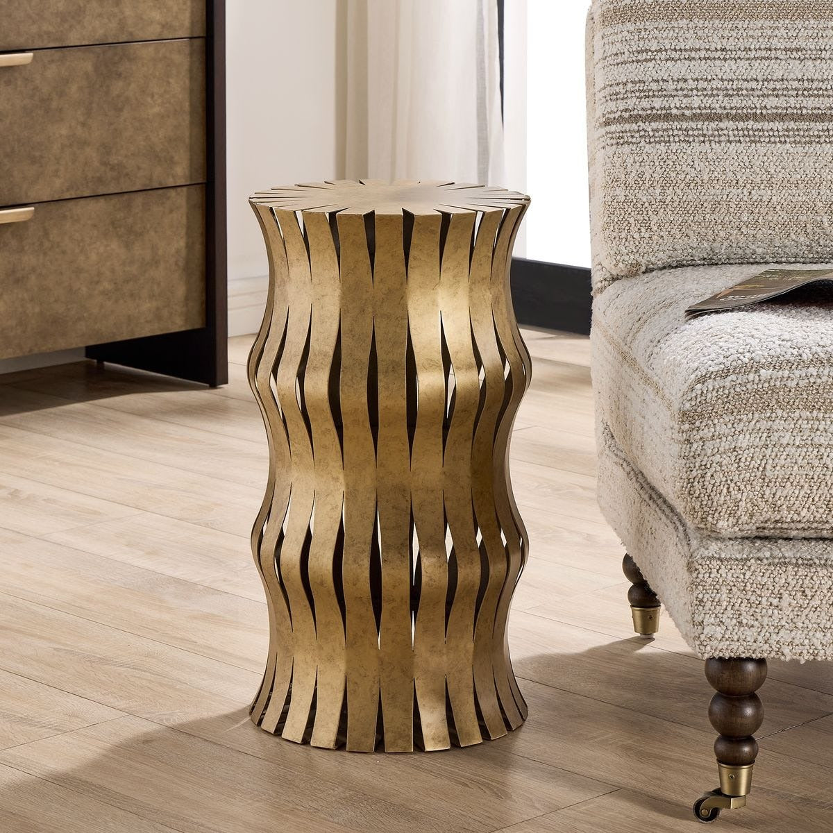 Arida Accent Table in Aged Gold by Uttermost
