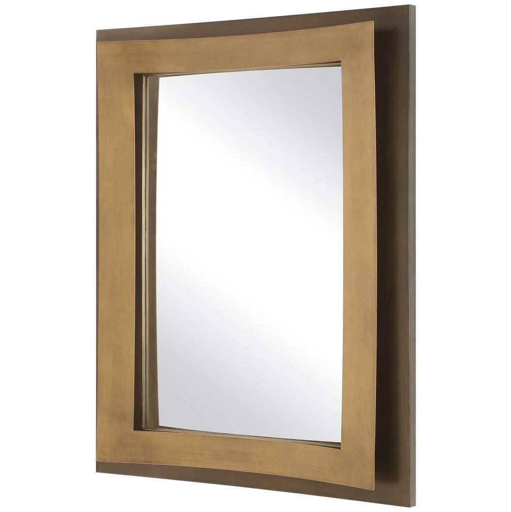 Around The Bend Mirror in Golden Bronze by Uttermost