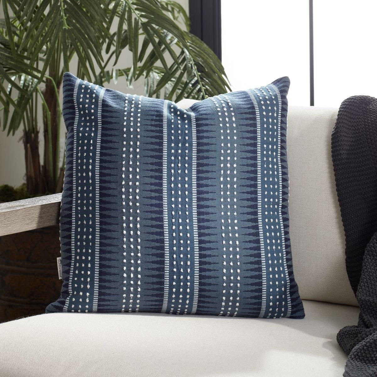 Backgammon Outdoor Cushion in Slate by Uttermost
