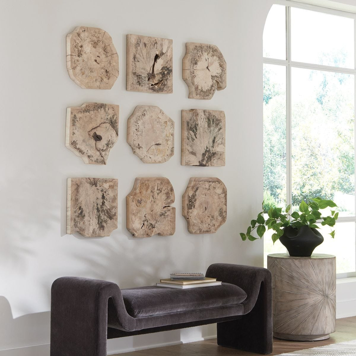 Bahati Wood Bleached Wall Decor - Set of 9 by Uttermost