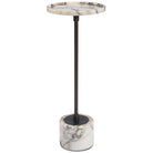 Brunson Drink Table in White Marble by Uttermost