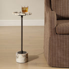 Brunson Drink Table in White Marble by Uttermost