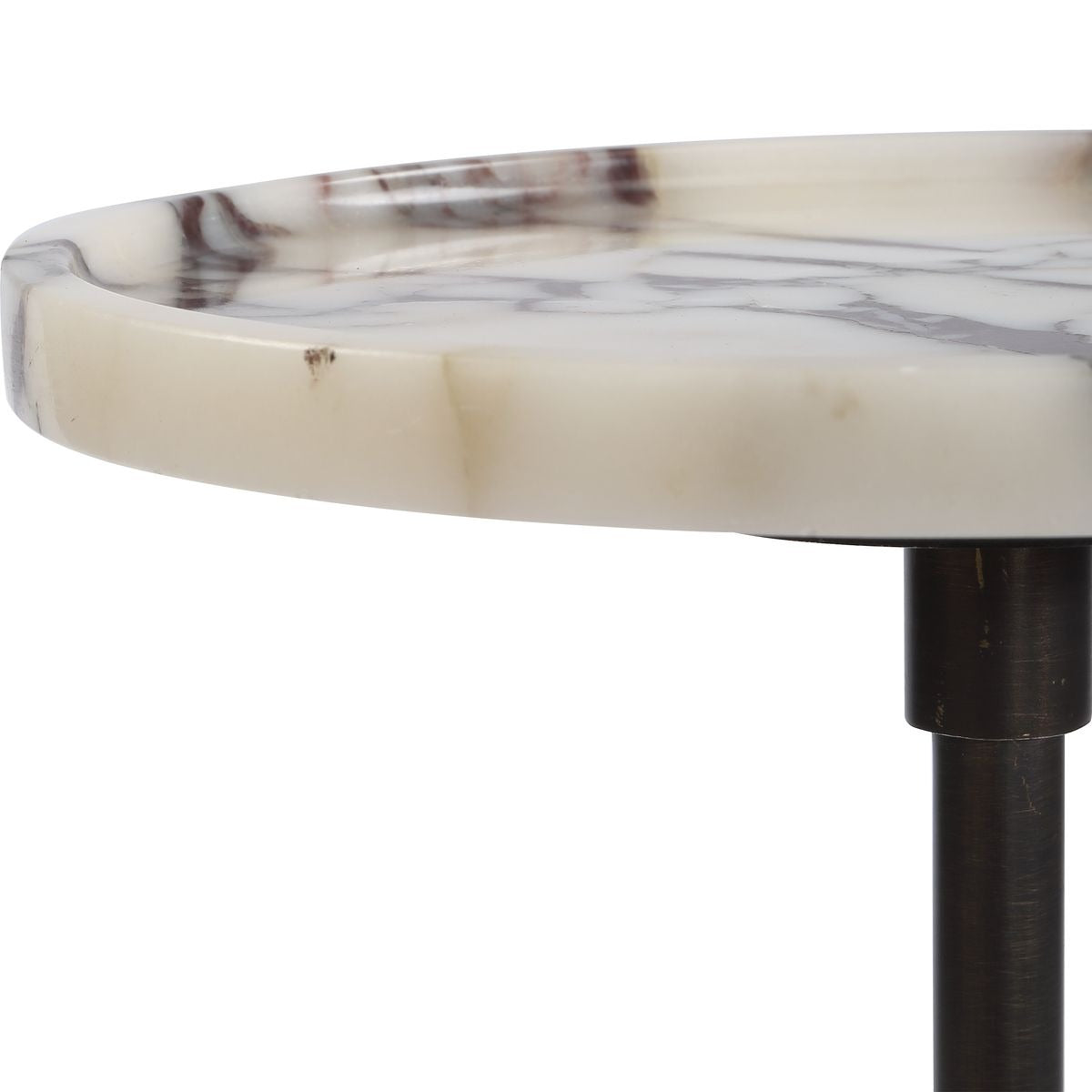 Brunson Drink Table in White Marble by Uttermost