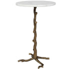 Calais White Marble Side Table by Uttermost