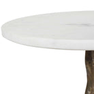 Calais White Marble Side Table by Uttermost