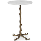 Calais White Marble Side Table by Uttermost
