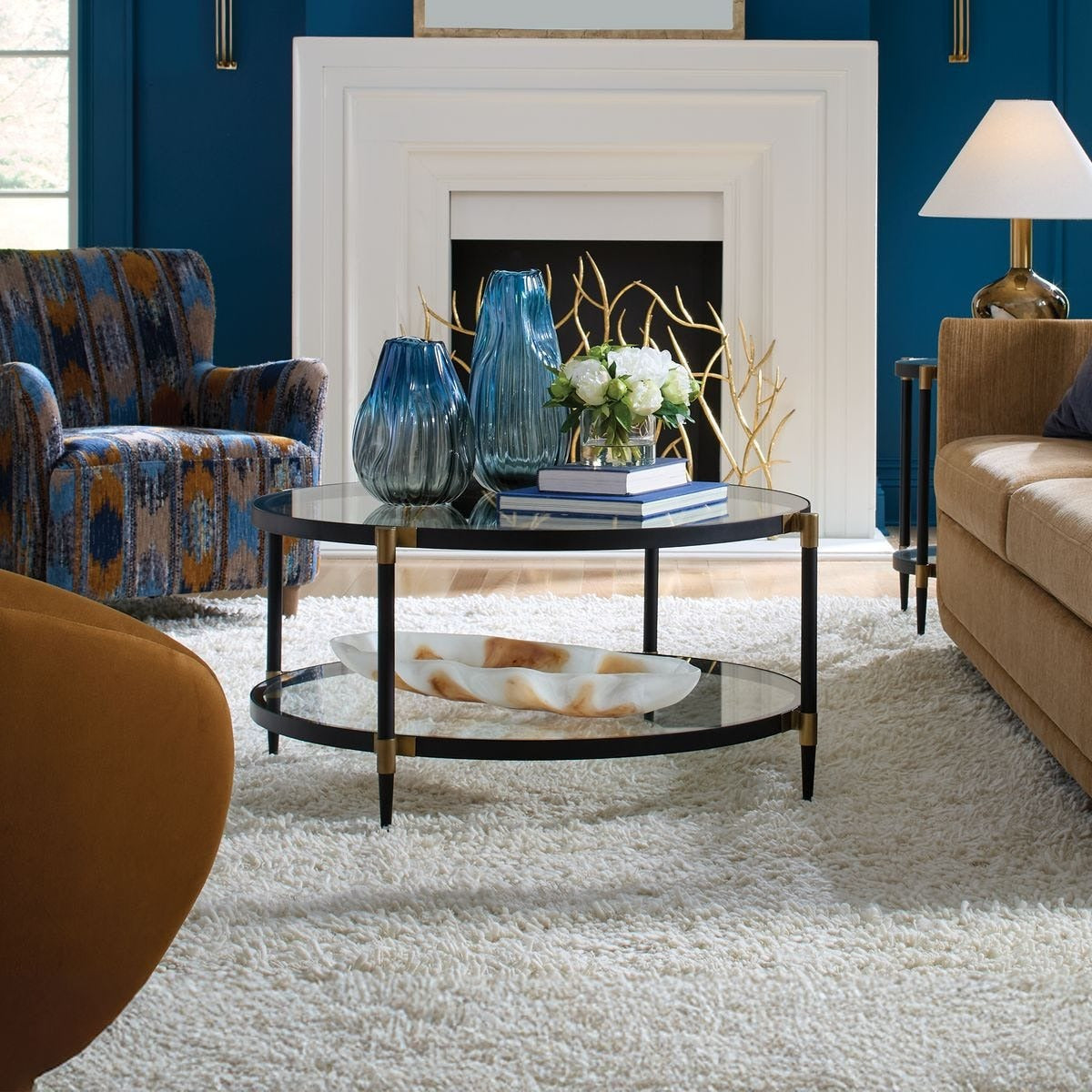 Chadid Round Coffee Table in Glass by Uttermost