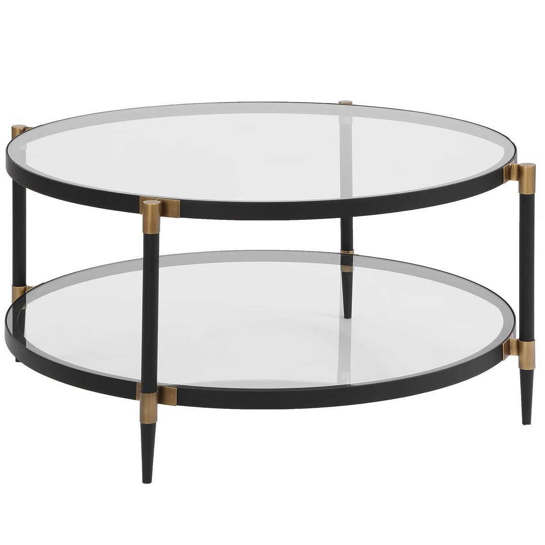 Chadid Round Coffee Table in Glass by Uttermost