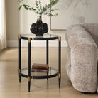 Chadid Round Side Table in Glass by Uttermost