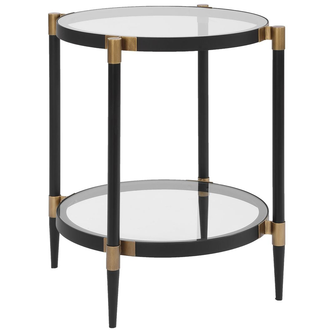 Chadid Round Side Table in Glass by Uttermost