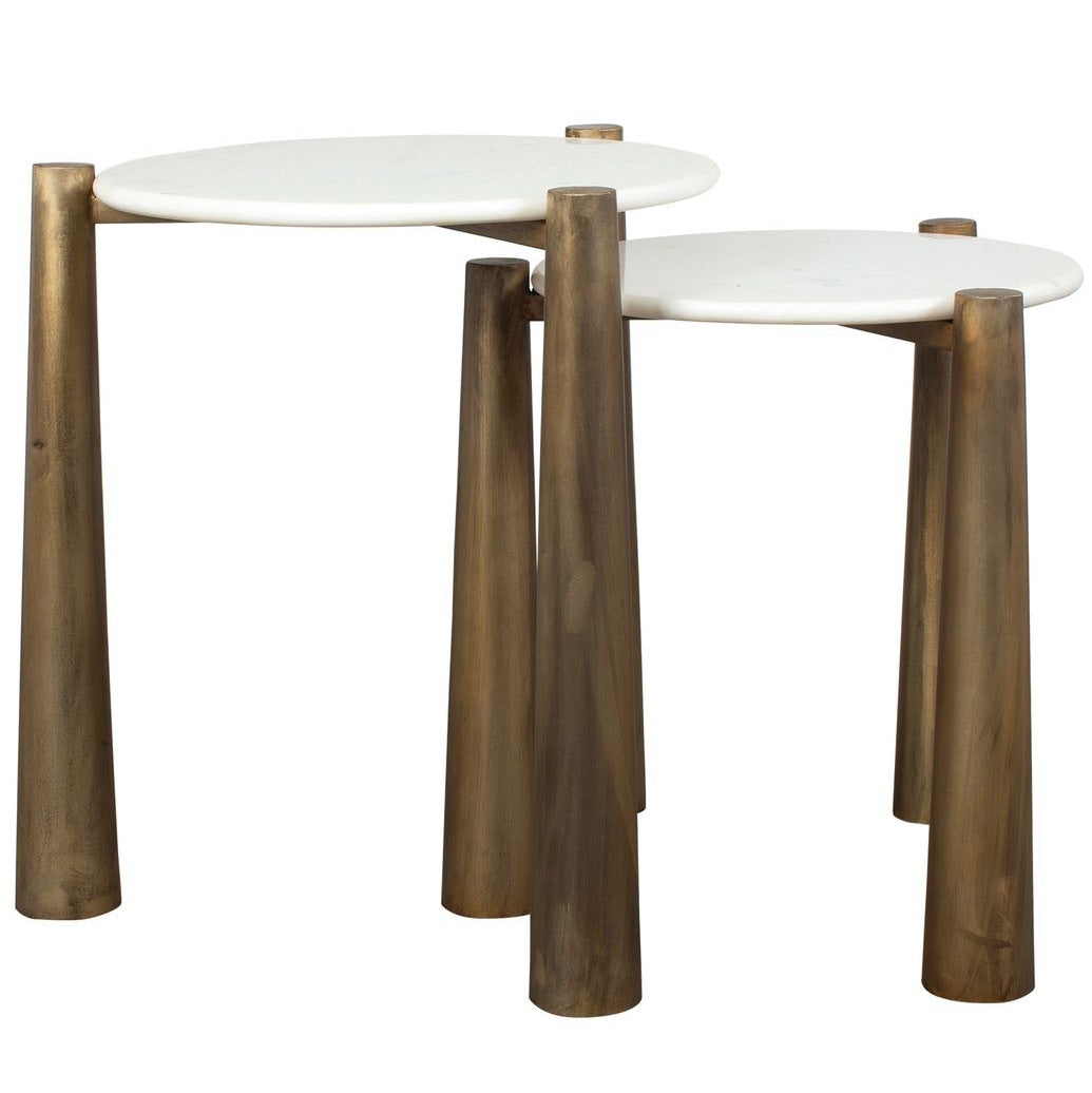 Claridge Nesting Tables in White Marble - Set of 2 by Uttermost