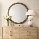 Cleveland Round Mirror in Burl Wood by Uttermost