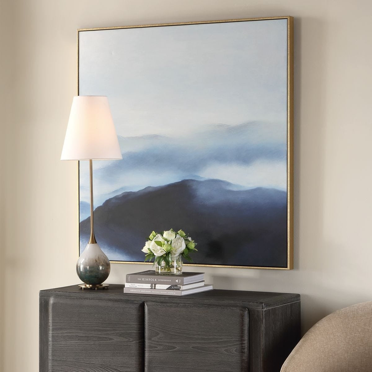 Cold Shoulder Hand Painted Landscape Art by Uttermost