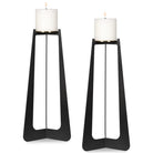 Columnar Candleholders in Black - Set of 2 by Uttermost