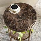 Cusano Round Dark Marble Side Table by Uttermost