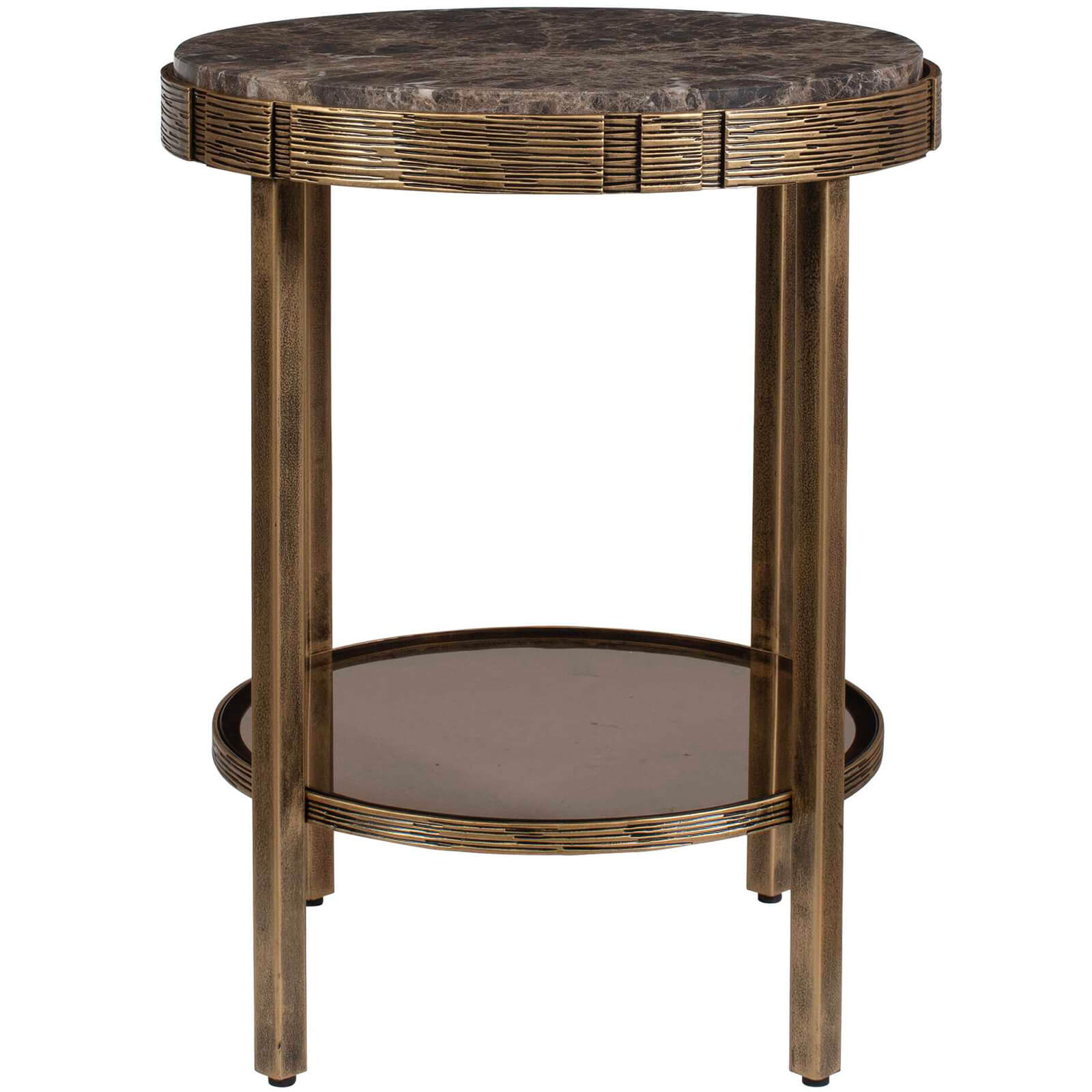 Cusano Round Dark Marble Side Table by Uttermost