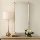 Cyprus Mirror in White Leather by Uttermost