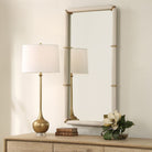 Cyprus Mirror in White Leather by Uttermost