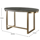Taja Oval Writing Desk in Dark Walnut and Brushed Brass by Uttermost