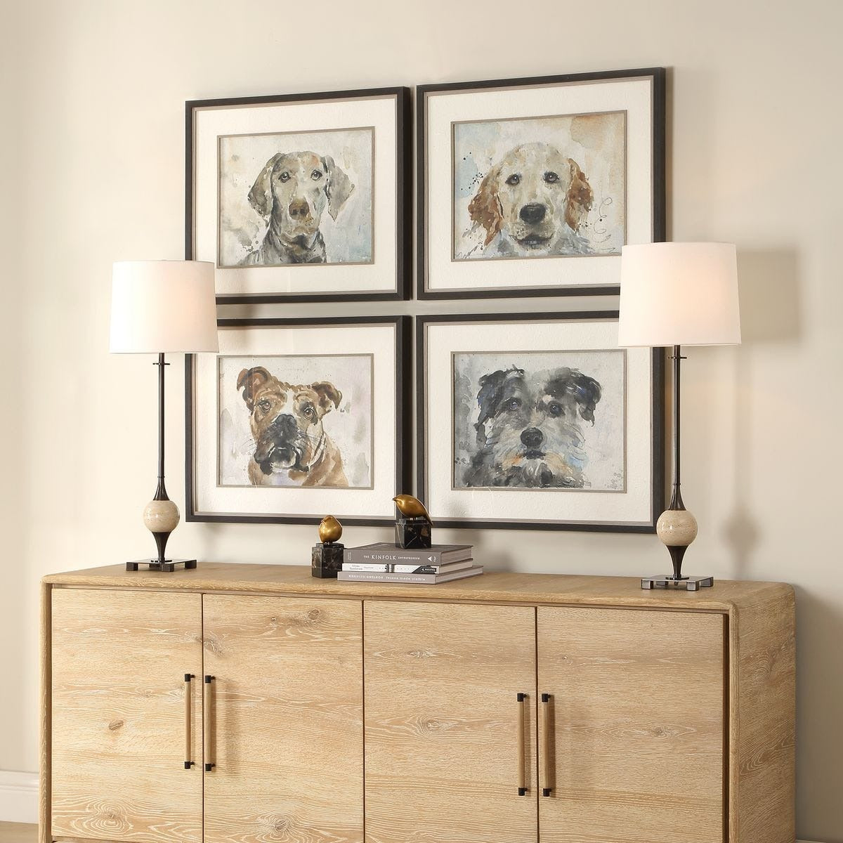 Dog Days Framed Prints - Set of 4 by Uttermost