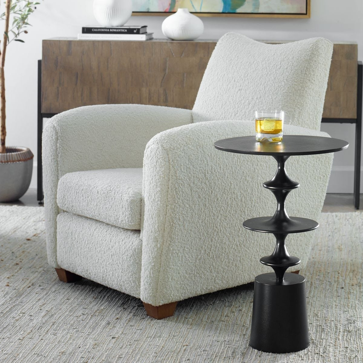 Flight Accent Table in Black by Uttermost