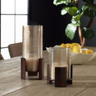 Fluted Fire Cylinder Candleholders - Set of 2 by Uttermost