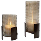 Fluted Fire Cylinder Candleholders - Set of 2 by Uttermost