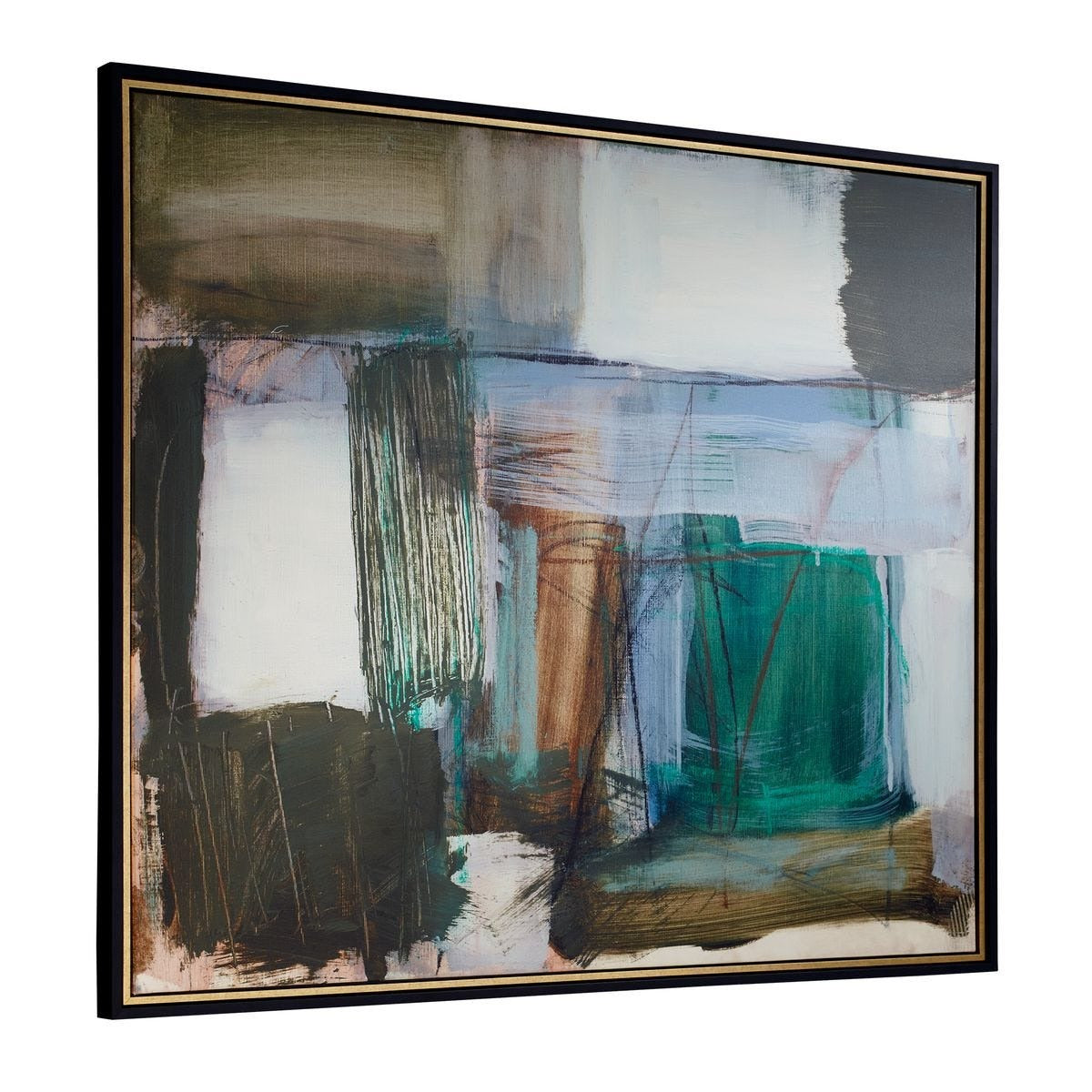 Green Fields Framed Abstract Canvas by Uttermost