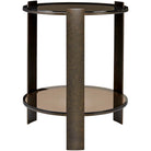 Hanson Side Table in Bronze and Dark Glass by Uttermost