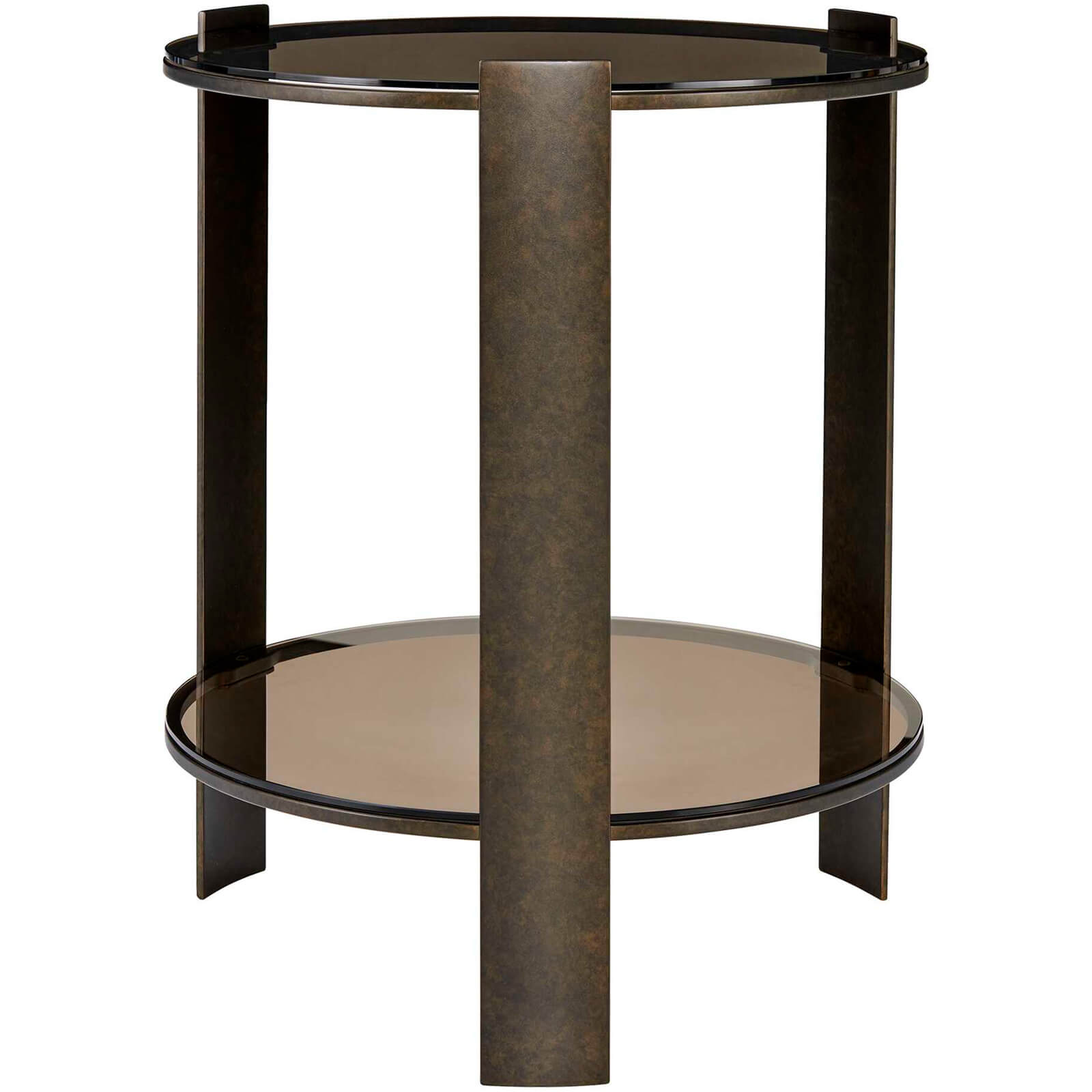 Hanson Side Table in Bronze and Dark Glass by Uttermost