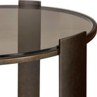 Hanson Side Table in Bronze and Dark Glass by Uttermost