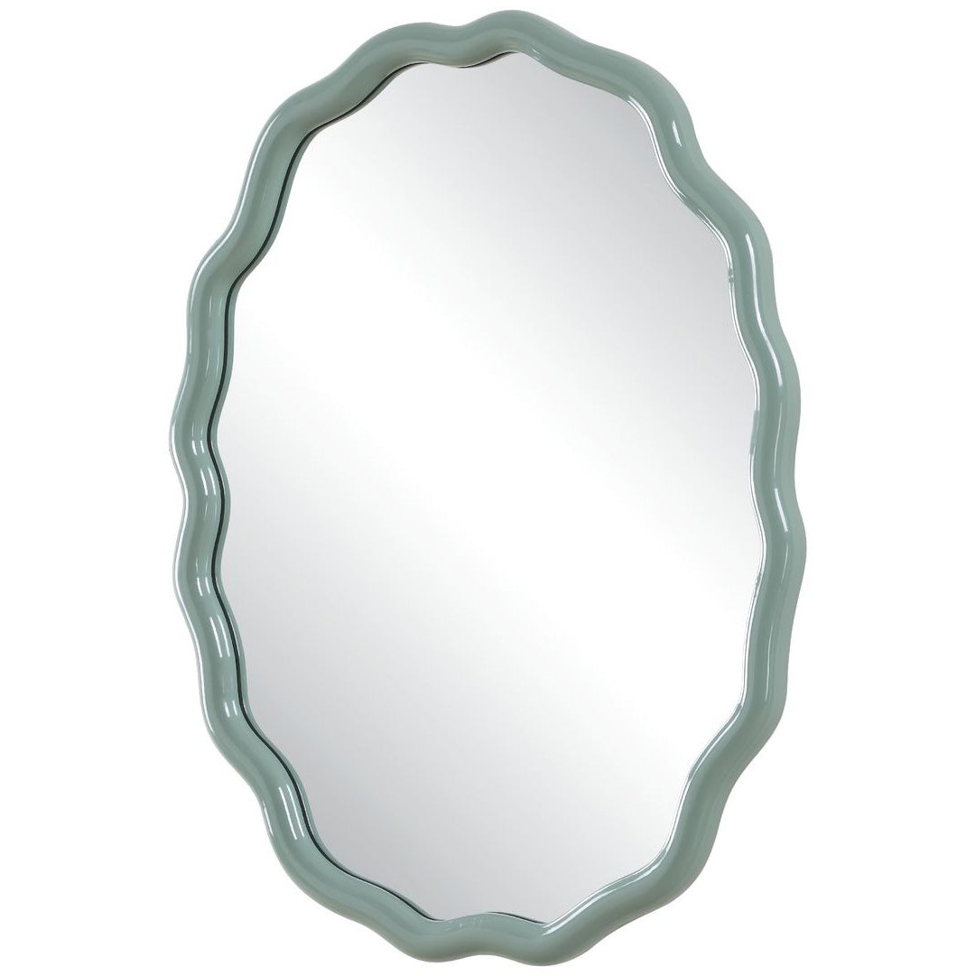 Isly Oval Mirror in Robin's Egg Blue by Uttermost