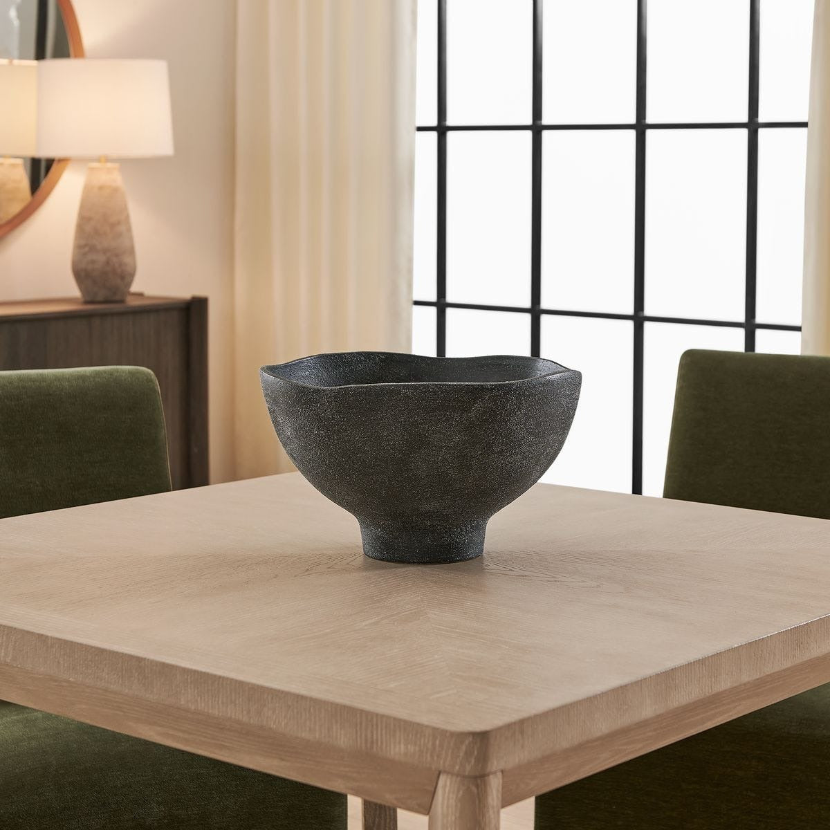 Komorebi Indoor-Outdoor Bowl in Black by Uttermost