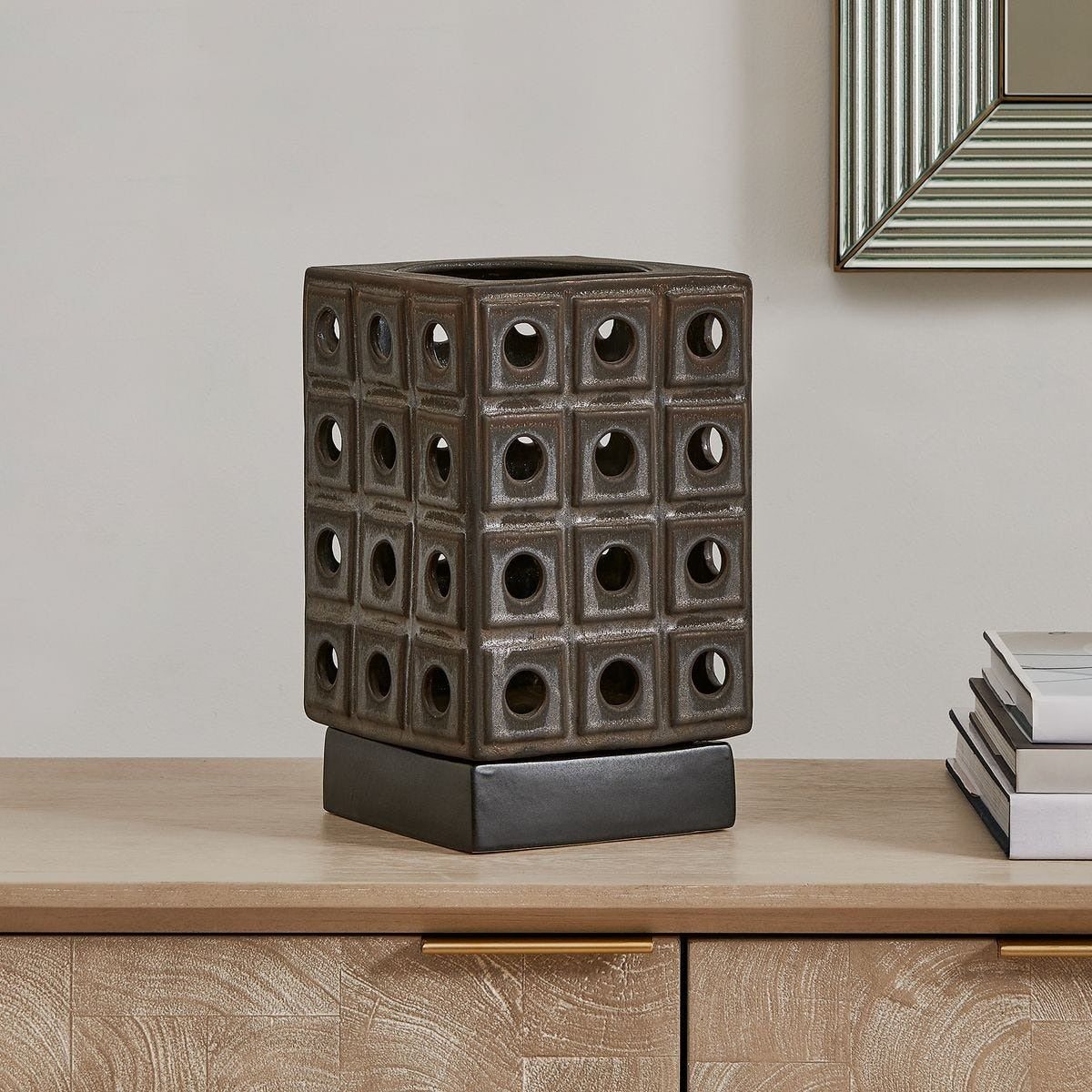 Lattice Indoor-Outdoor Lantern Candleholder by Uttermost