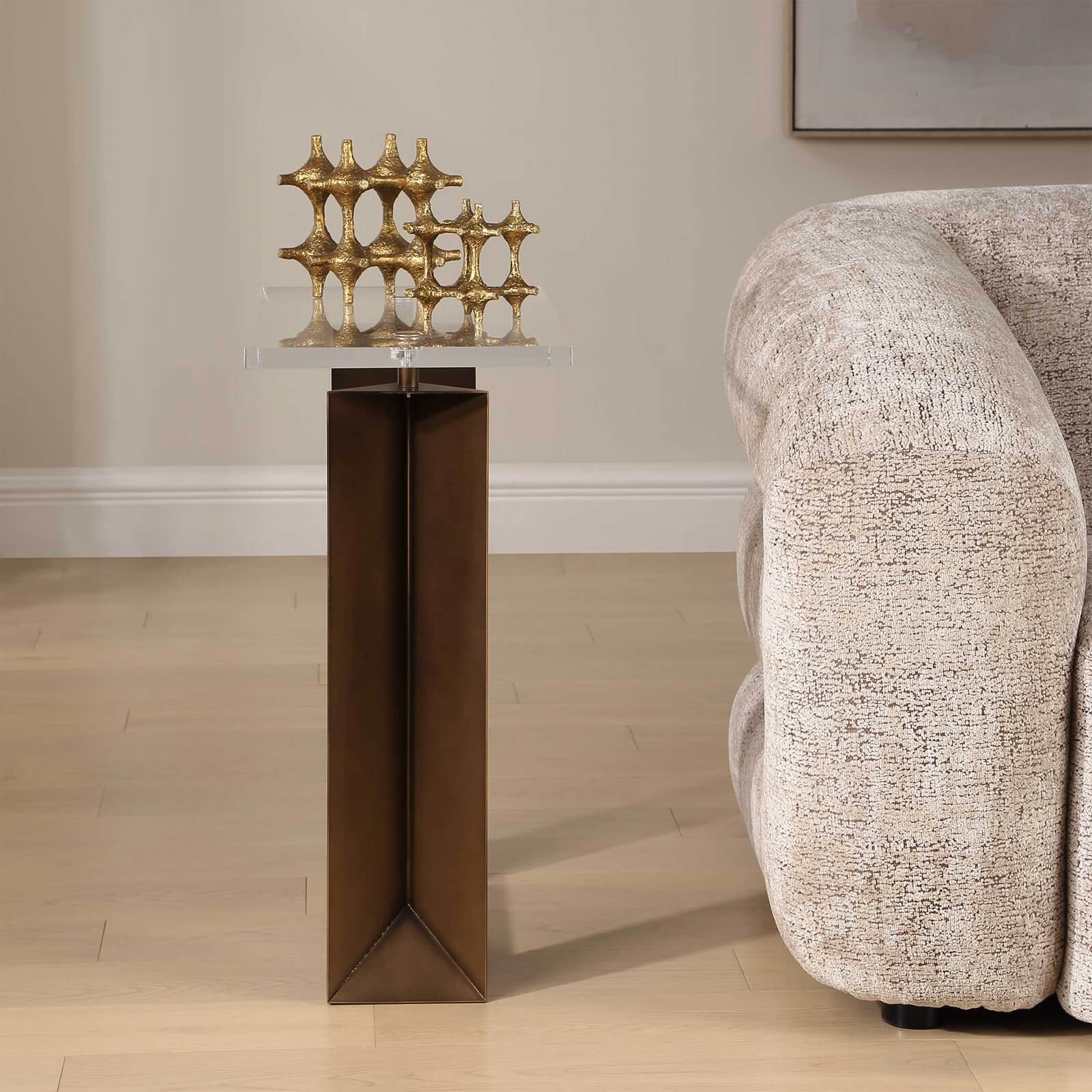 McElroy Modern Bronze Side Table by Uttermost