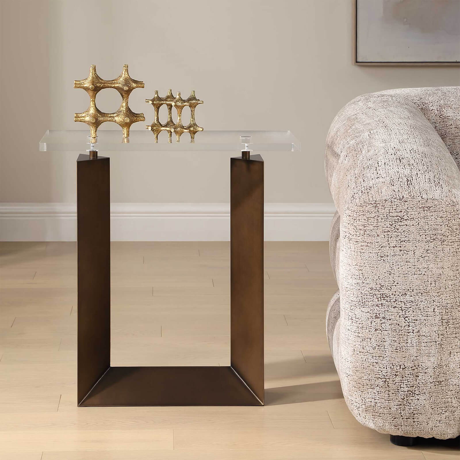 McElroy Modern Bronze Side Table by Uttermost