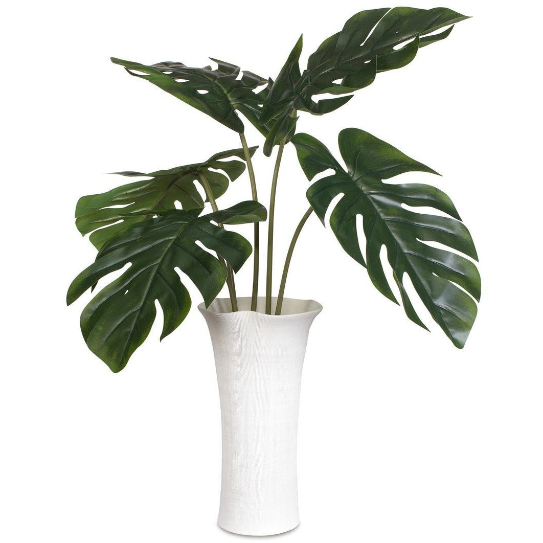 Muse Monstera Centerpiece Vase in White by Uttermost