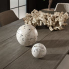 Nouveau Coral Stone Decorative Spheres - Set of 2 by Uttermost