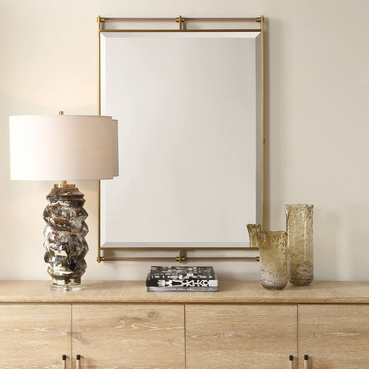 Ripoll Mirror in Antique Brass by Uttermost