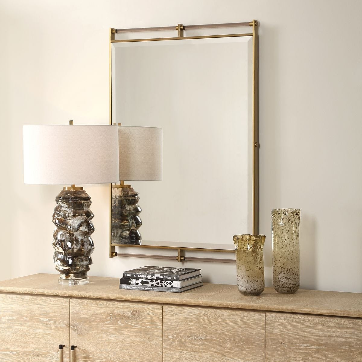 Ripoll Mirror in Antique Brass by Uttermost