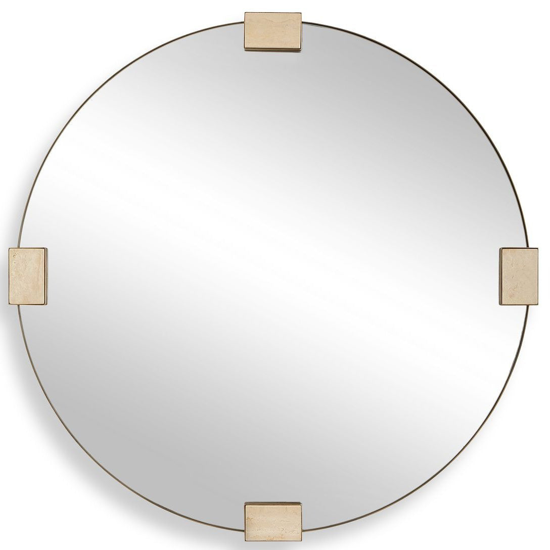 Russo Round Mirror in Travertine by Uttermost