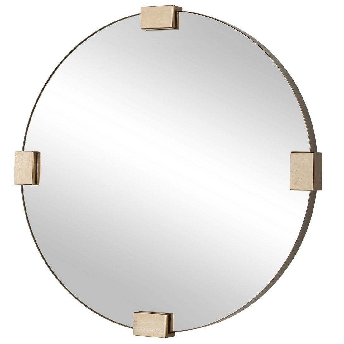 Russo Round Mirror in Travertine by Uttermost