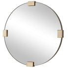Russo Round Mirror in Travertine by Uttermost