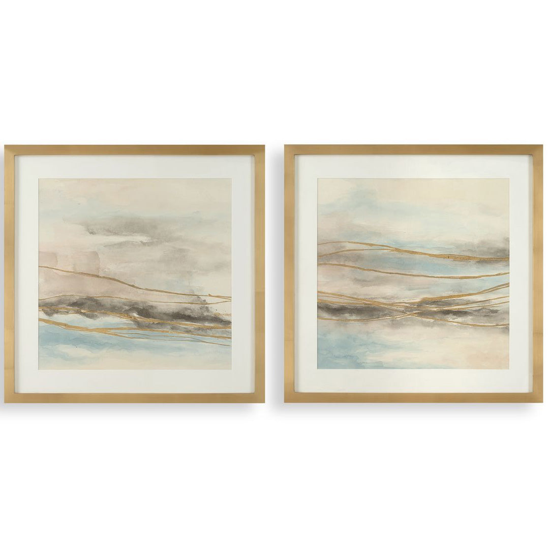 So Golden Abstract Landscape Prints - Set of 2 by Uttermost