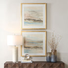So Golden Abstract Landscape Prints - Set of 2 by Uttermost